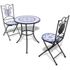 Image de Ensemble de bistro 3 pcs Carreaux céramiques Bleu et blanc