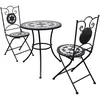 Image de Mobilier de bistro 3 pcs Carreaux céramiques Noir et blanc