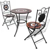 Image de Mobilier de bistro 3 pcs Carreau céramique Terre cuite et blanc
