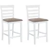 Image de Lot de 2 chaise de bar vidaxl H. 96 cm non empilable non pliable interieur en plastique blanc
