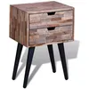 Image de Table de chevet avec 2 tiroirs Bois de teck recyclé