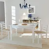 Image de vidaXL Chaise de salle à manger 2 pcs Carrée Bois Blanc