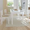 Image de vidaXL Chaise de salle à manger 4 pcs Carrée Bois Blanc
