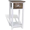 Image de Table de chevet avec 1 tiroir Marron et blanc