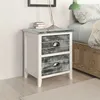 Image de vidaXL Table de chevet 2 pcs avec 2 tiroirs Gris et blanc