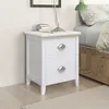 Image de vidaXL Table de chevet 2 pcs avec 2 tiroirs Blanc