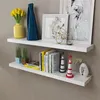 Image de 2 Etagères murales en MDF Blanc pour DVD/Livres