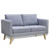 Image de vidaXL Canapé à 2 places Tissu Gris clair