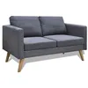 Image de vidaXL Canapé à 2 places Tissu Gris foncé