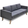 Image de vidaXL Canapé à 3 places Tissu Gris foncé