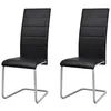 Image de vidaXL Chaise de salle à manger 2 pcs Cantilever Noir