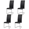 Image de vidaXL Chaise de salle à manger 4 pcs Cantilever Noir