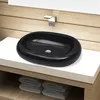 Image de Vasque ovale céramique Noir pour salle de bain