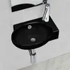 Image de Vasque à trou de trop plein robinet céramique pour salle de bain Noir