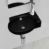 Image de Vidaxl Lavabo Rond Avec Trop-plein Et Trou Pour Robinet, Noir