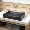 Image de Vasque rectangulaire céramique Noir pour salle de bain