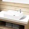 Image de Lavabo à trou pour robinet céramique Blanc pour salle de bain
