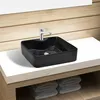 Image de Vasque carrée en céramique Noir - VIDAXL - Design moderne et élégant - A poser - 40 cm