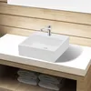 Image de Lavabo carré à trou pour robinet Céramique Blanc