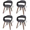 Image de vidaXL Chaise de salle à manger 4 pcs Cadre en bois Cuir synthétique