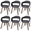 Image de vidaXL Chaise de salle à manger 6 pcs Cadre en bois Cuir synthétique