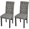Image de vidaXL Chaise de salle à manger 2 pcs Tissu Gris foncé