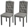 Image de vidaXL Chaise de salle à manger 2 pcs Tissu Gris foncé