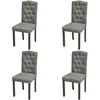 Image de vidaXL Chaise de salle à manger 4 pcs Tissu Gris foncé