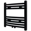 Image de Sèche-serviettes eau chaude à rails incurvés Noirs de 480 x 480 mm