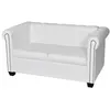 Image de vidaXL Canapé à 2 places Cuir synthétique Blanc