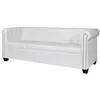Image de vidaXL Canapé Chesterfield de 3 places Blanc