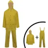 Image de vidaXL Imperméable robuste 2 pièces avec capuchon et salopette Jaune M