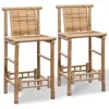 Image de Tabourets de bar lot de 2 bambou