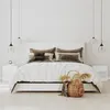 Image de vidaXL Table de chevet 2 pcs avec tiroir Blanc