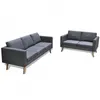 Image de vidaXL Jeu de canapé à 2 places et à 3 places Tissu Gris foncé