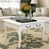 Image de vidaXL Table basse avec 4 tiroirs Blanc