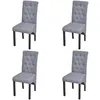 Image de vidaXL Chaise de salle à manger 4 pcs Tissu Gris foncé