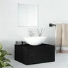 Image de Ensemble de meubles salle de bain 2 pcs noir bois d ingénierie