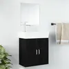 Image de Ensemble de meubles salle de bain 2 pcs noir bois d ingénierie
