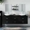 Image de vidaXL Ensemble de meubles salle de bain 5 pcs noir bois d'ingénierie 242563