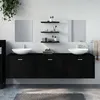 Image de vidaXL Ensemble de Meubles Salle de Bain Armoires 6 pcs, Armoires Murales avec Miroir, Placards de Rangement Toilette, 242565