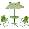 Image de Ensemble de bistro avec parasol pour enfants 3 pcs Vert