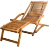 Image de Chaise longue vidaxl en acacia bois L. 70 cm H. 69 cm pliable