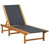 Image de Chaise longue vidaxl en acacia L. 200 cm noir H. 34 cm non empilable non pliable