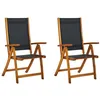 Image de Chaises pliables de jardin lot de 2 Bois d acacia et textilène