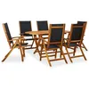 Image de Ensemble à manger d extérieur 7 pcs Bois d acacia solide