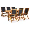 Image de Salon de jardin Vidaxl bois marron 7 pieces 72 x 72 x 72 6 personnes