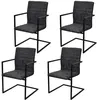Image de vidaXL Chaise de salle à manger 4 pcs Cantilever Noir