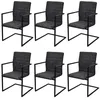 Image de vidaXL Chaise de salle à manger 6 pcs Cantilever Noir