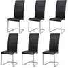 Image de vidaXL Chaise de salle à manger 6 pcs Cantilever Noir